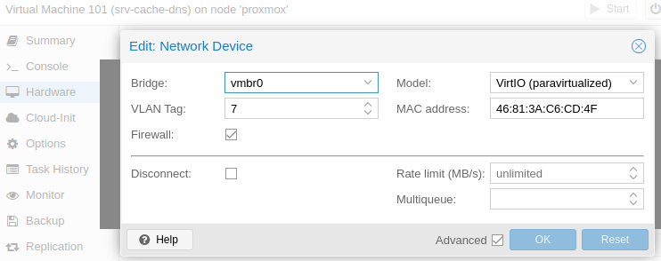 Konfiguracja VLAN w VM Proxmox
