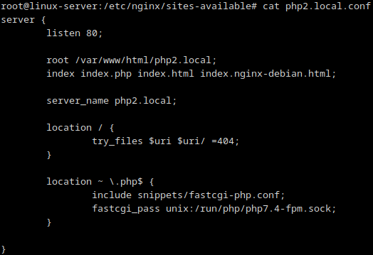 konfiguracja wirtualnego hosta nginx do obsługi php-fpm